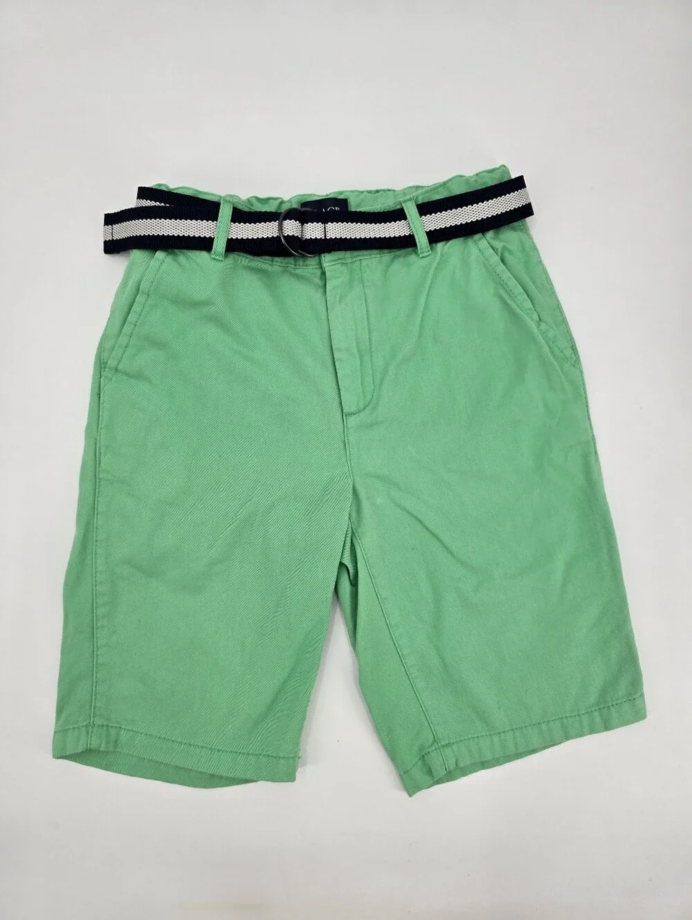 The Children's Place Mint Green Chino Shorts with Stripe Belt Size 12
